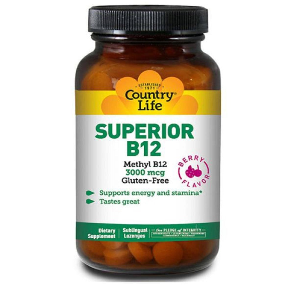 Country Life Superior Methyl B-12 3000mcg 50 Lozenges Vitamins Country Life (1057949417515)