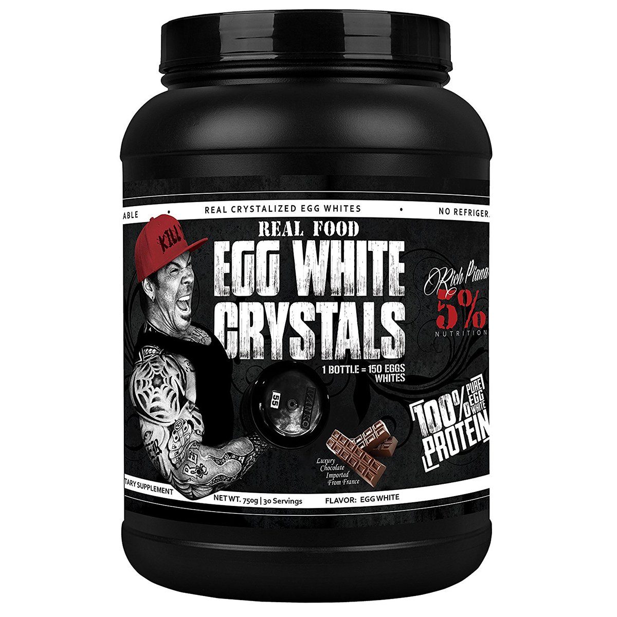 5% Nutrition Real Food Egg White Crystals 30 Servings Protein 5% Nutrition Chocolate (1059322298411)