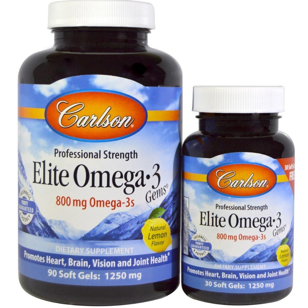 Carlson Elite Omega 3 1250mg 120 Gels (90+30 Free) Omega Fatty Acids / EFAs Carlson (1059016933419)