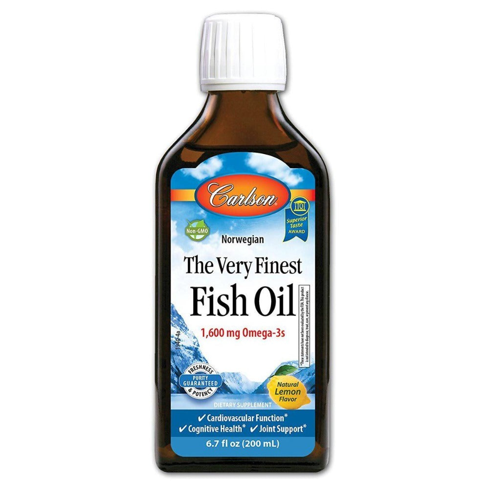 Carlson Finest Fish Oil Liquid Omega 3 Lemon Flavor 200mL Omega Fatty Acids / EFAs Carlson (1057975631915)