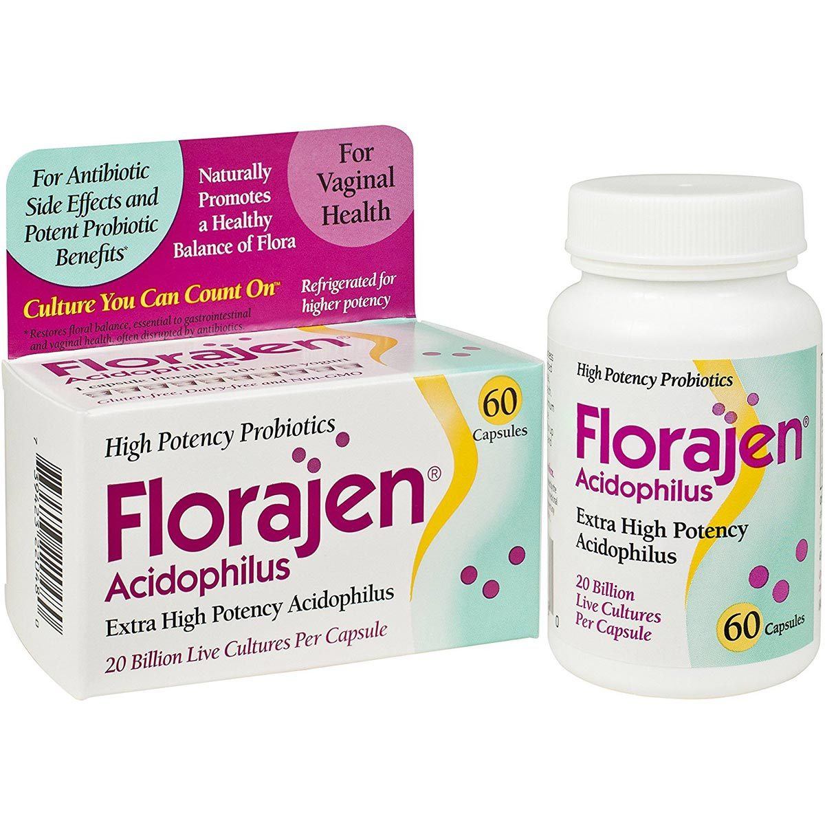 American Lifeline Florajen Acidophilus 60 Caps Digestive Health / Probiotics American Lifeline (1058567913515)