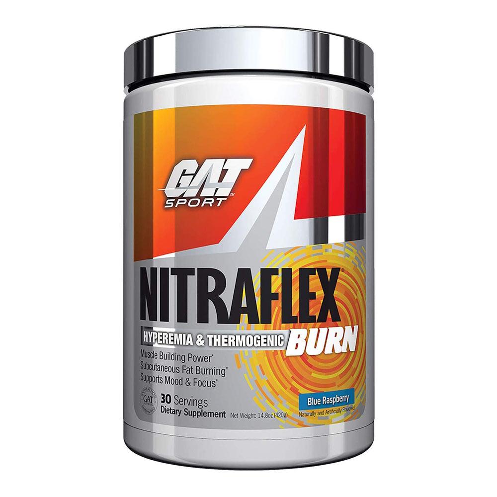 GAT Nitraflex Burn Blue Raspberry 30 Servings Fat Burner GAT (4379618213953)