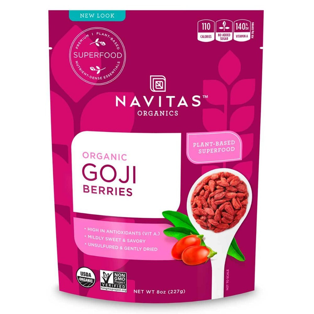 Navitas Naturals Sun-Dried Goji Berries (Certified Organic) 8 Oz Foods & Snacks Navitas Naturals (1058628304939)