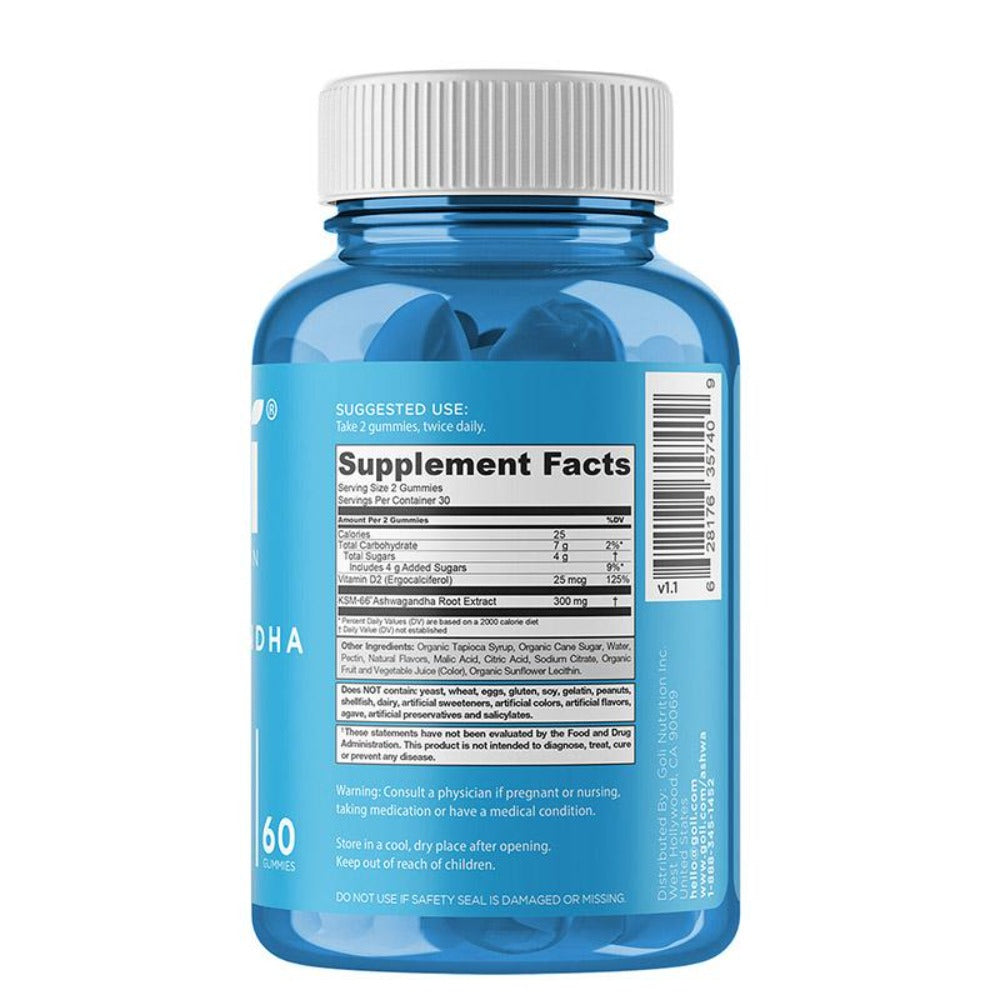 Goli Ashwagandha 60 Gummies Herbs Goli Nutrition