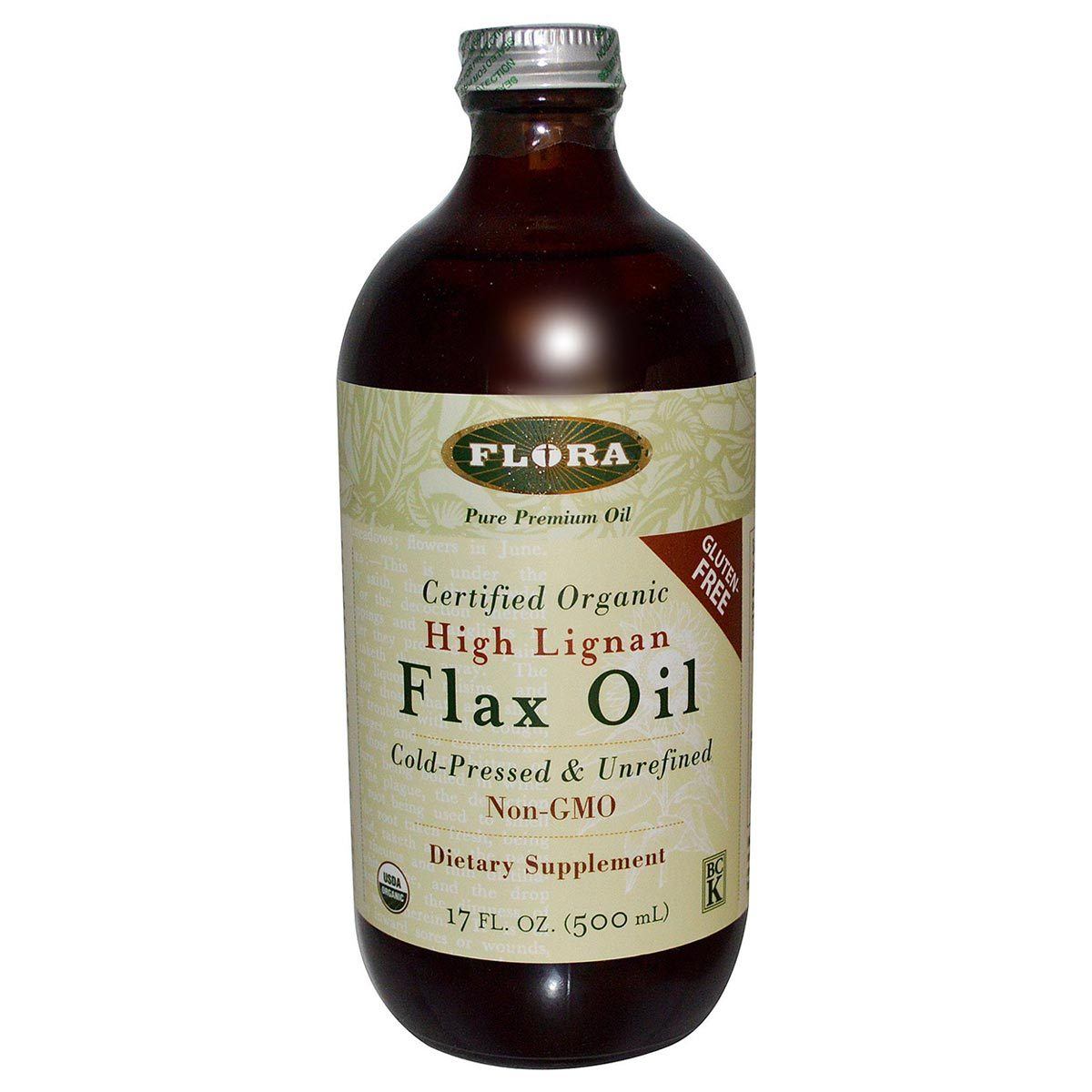 Flora (Udo's Choice) Certified Organic High Lignan Flax Oil 17oz Omega Fatty Acids / EFAs Flora (Udo's Choice) (1058022359083)