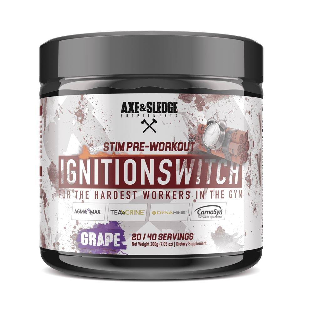 Axe & Sledge Ignition Switch 40 Servings | Stim Pre-Workout Sports Performance Recovery AXE & SLEDGE STIM GRAPE (1812332576811)