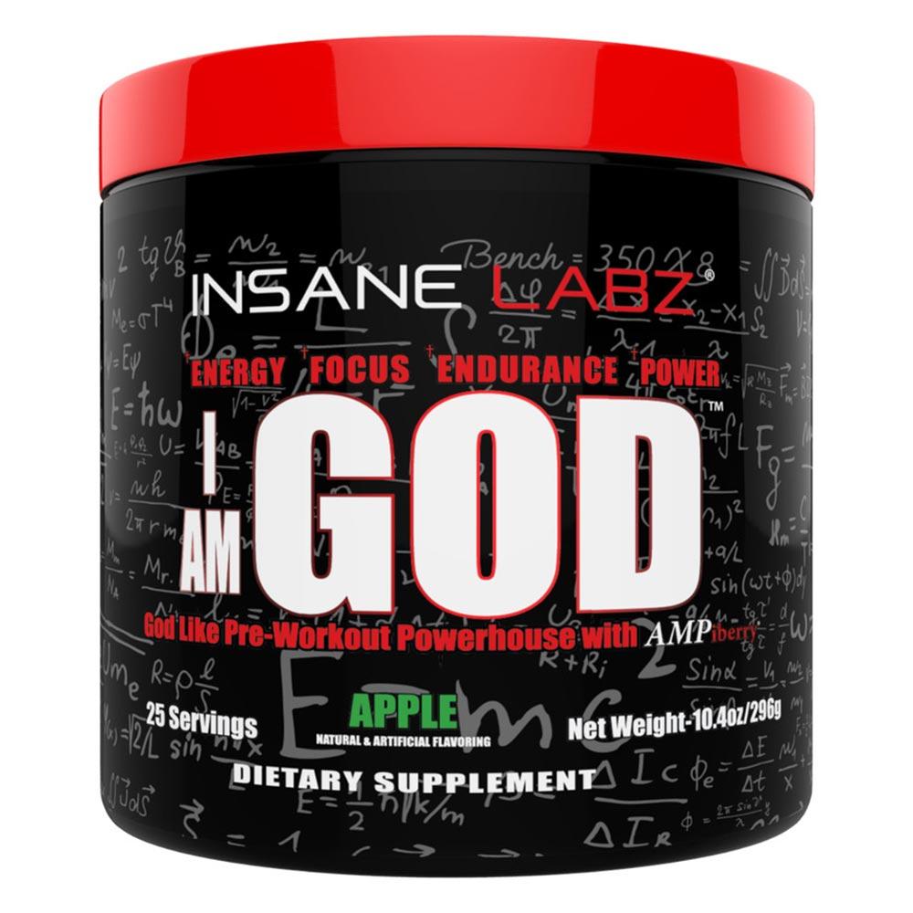 Insane Labz I am God 25 Servings Sports Performance Recovery Insane Labz Apple (1712165519403)