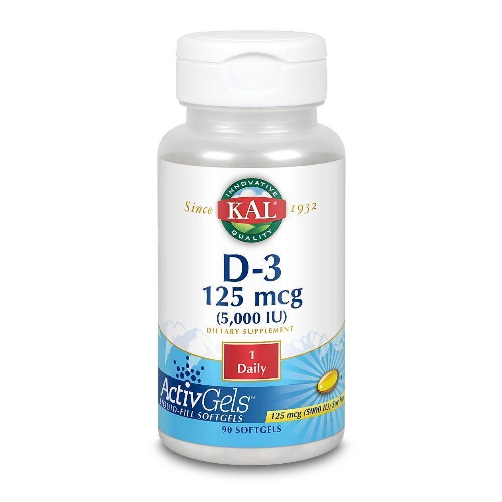 KAL D3 125mcg (5,000IU) 90SG Vitamins & Minerals Kal