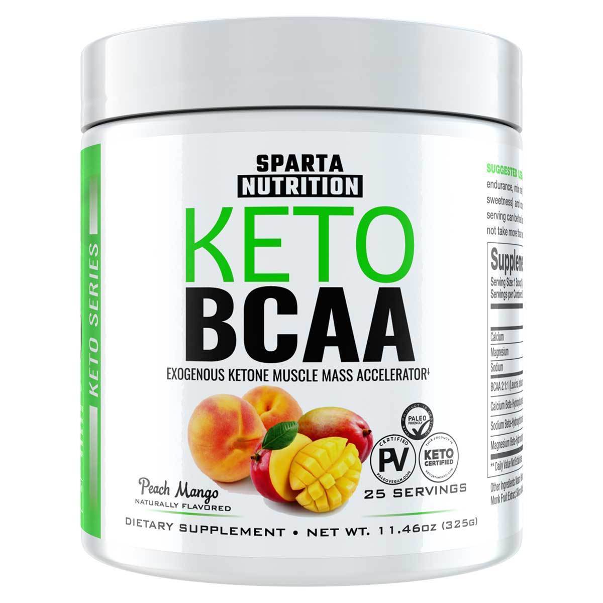 Sparta Keto BCAA Peach Mango 25 Servings Amino Acids Sparta Nutrition (1515716902955)