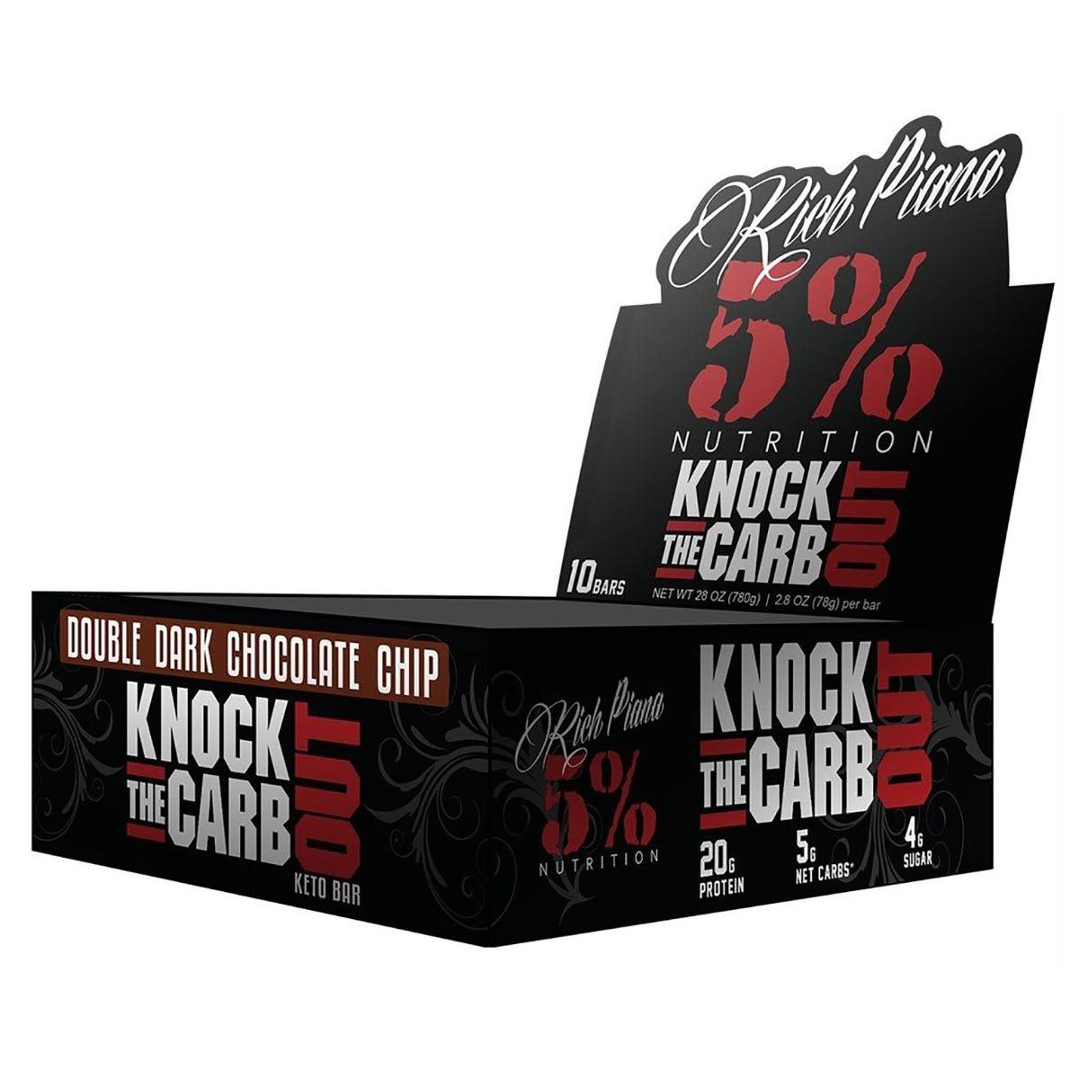 5% Nutrition Knock The Carb Out 10/Box Bars 5% Nutrition Double Dark Chocolate Chip (1528464506923)
