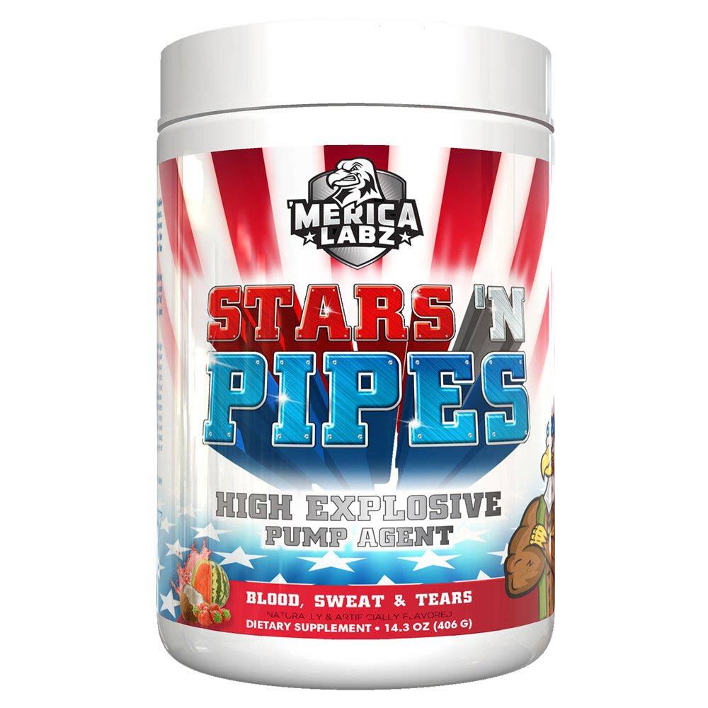 Merica Labz Stars 'N Pipes Pump Agent Nitric Oxide 'Merica Labz Blood, Sweat & Tears (1749826207787)
