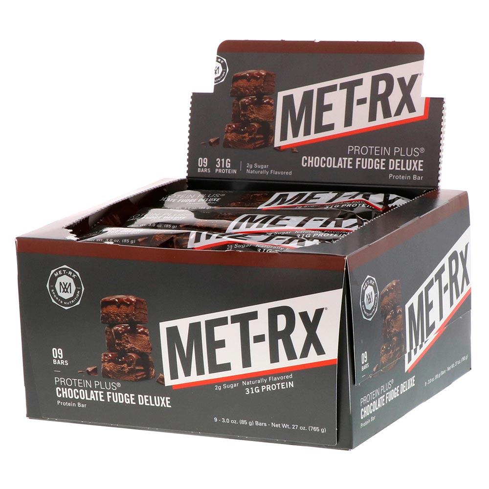 Met-Rx Protein Plus Bar 9/Box Bars Met-Rx CHOCOLATE FUDGE (1652174618667)