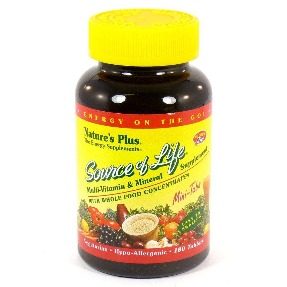 Nature's Plus Source of Life Mini Tabs 180 Tabs Vitamins Nature's Plus (1058016100395)