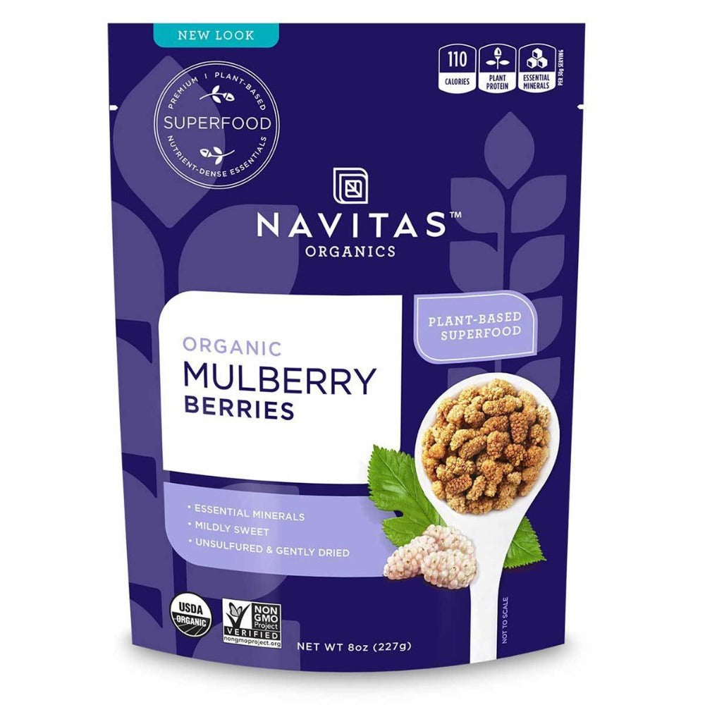 Navitas Naturals Sun-Dried White Mulberry Berries (Certified Organic) 8 Oz Foods & Snacks Navitas Naturals (1058628468779)