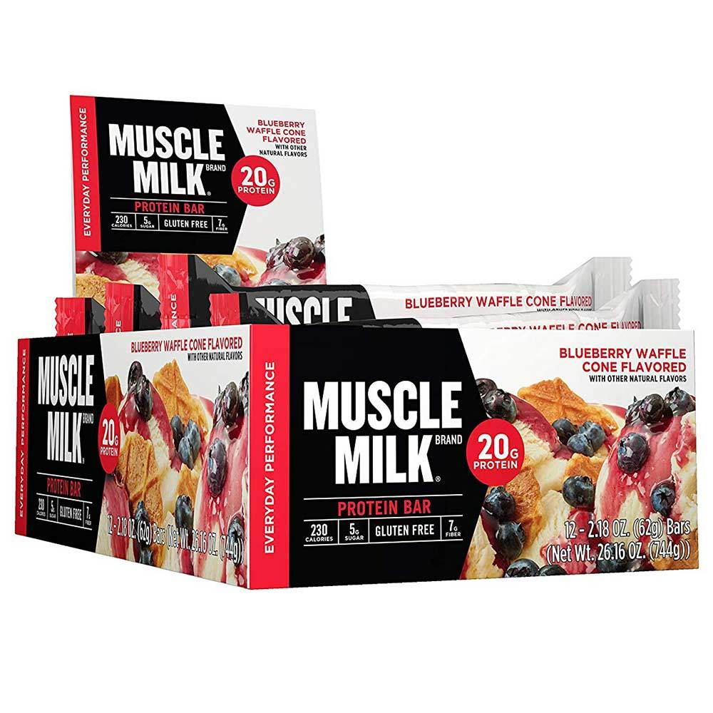 Muscle Milk Red Bar 12/Case Bars CytoSport Blueberry Waffle Cone (1556908015659)