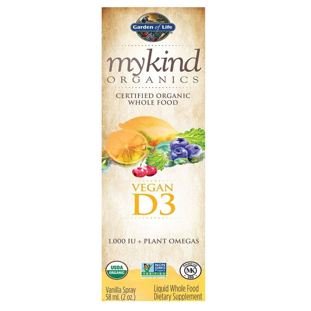 MyKind Organics Vegan D3 Vanilla Spray (Non-GMO) 2 Oz Garden of Life (1059053961259)