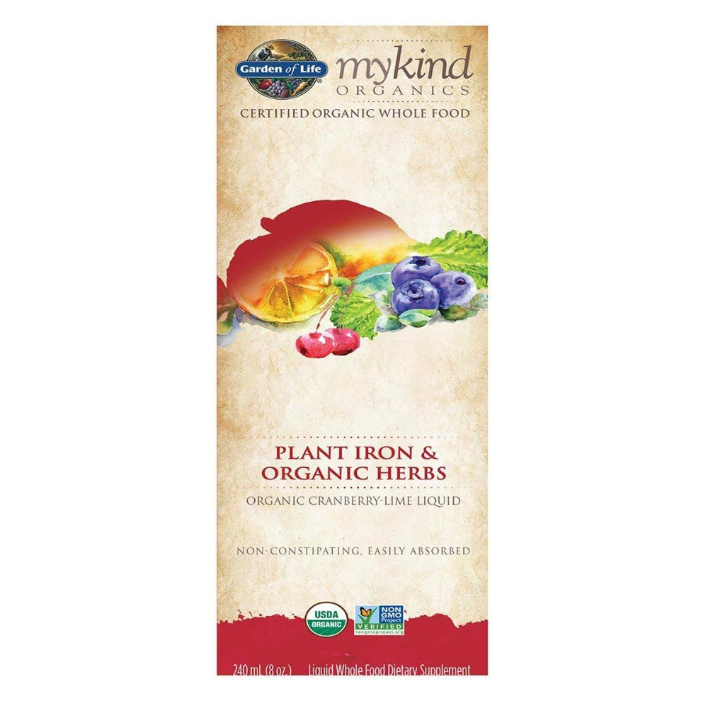 Garden of Life My Kind Organics Plant Iron & Organic Herbs Cranberry-Lime 8oz Herbs Garden of Life (1059208790059)