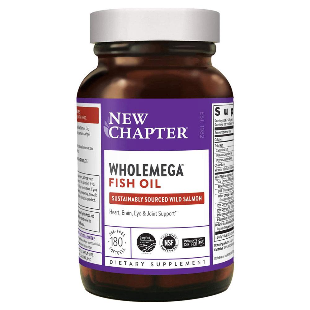 New Chapter WHOLEmega 2000mg 180 Soft Gels Omega Fatty Acids / EFAs New Chapter
