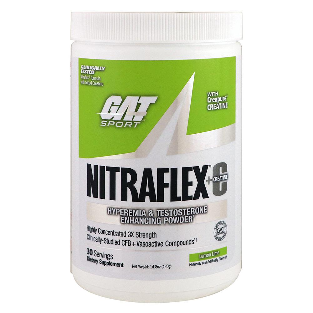 GAT Nitraflex+Creatine 30 Servings Testosterone Boosters GAT Lemon Lime (1557018968107)