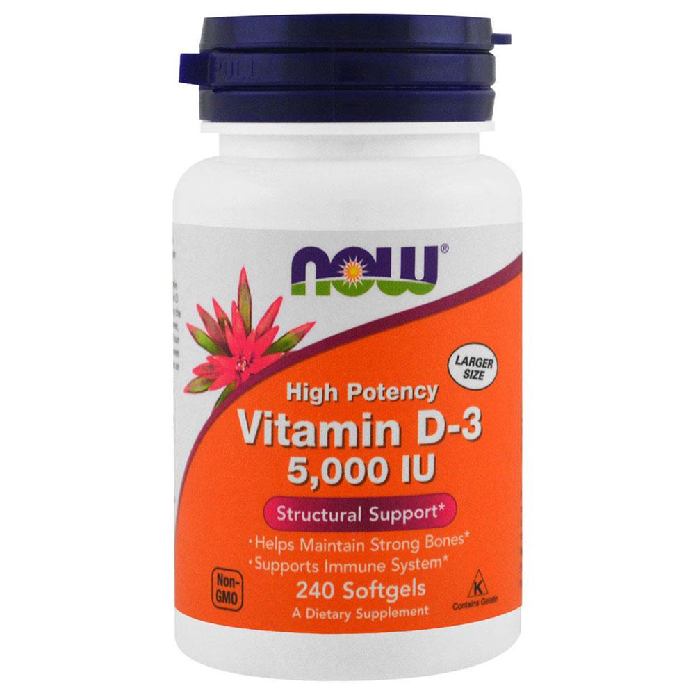 Now Foods Vit D-3 5000 IU 240 Softgels Vitamins Now Foods (1059100786731)