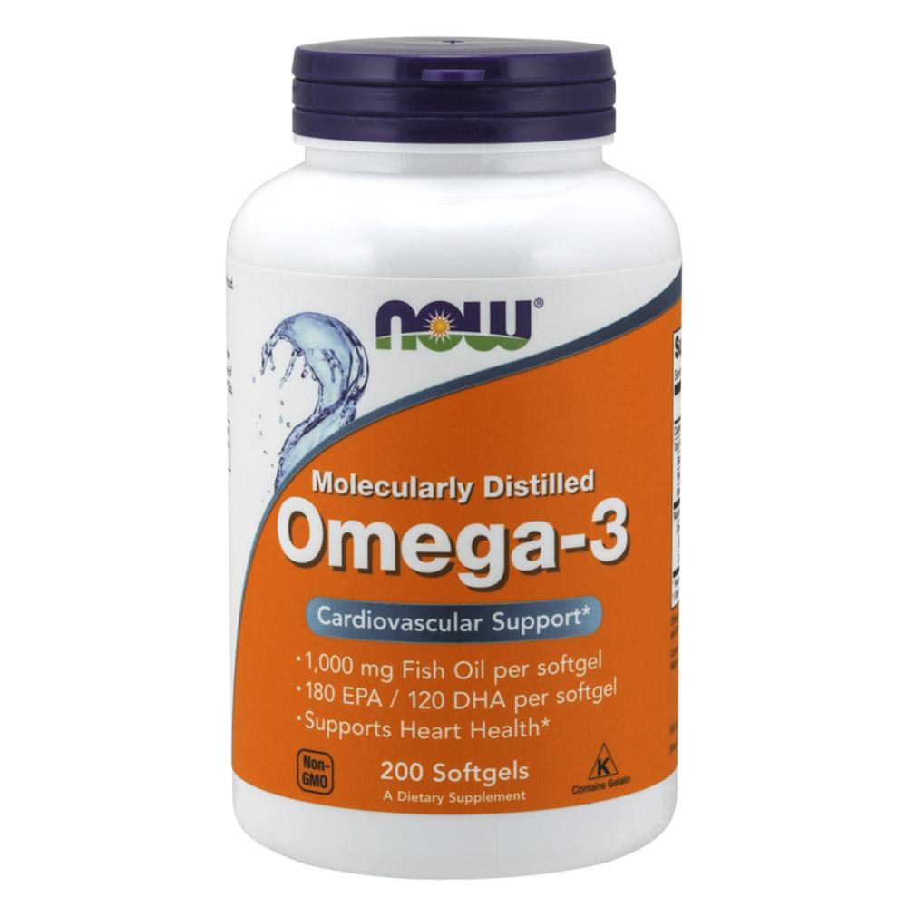 Now Foods Omega-3 1000mg 200 Gels Omega Fatty Acids / EFAs Now Foods (1057946861611)
