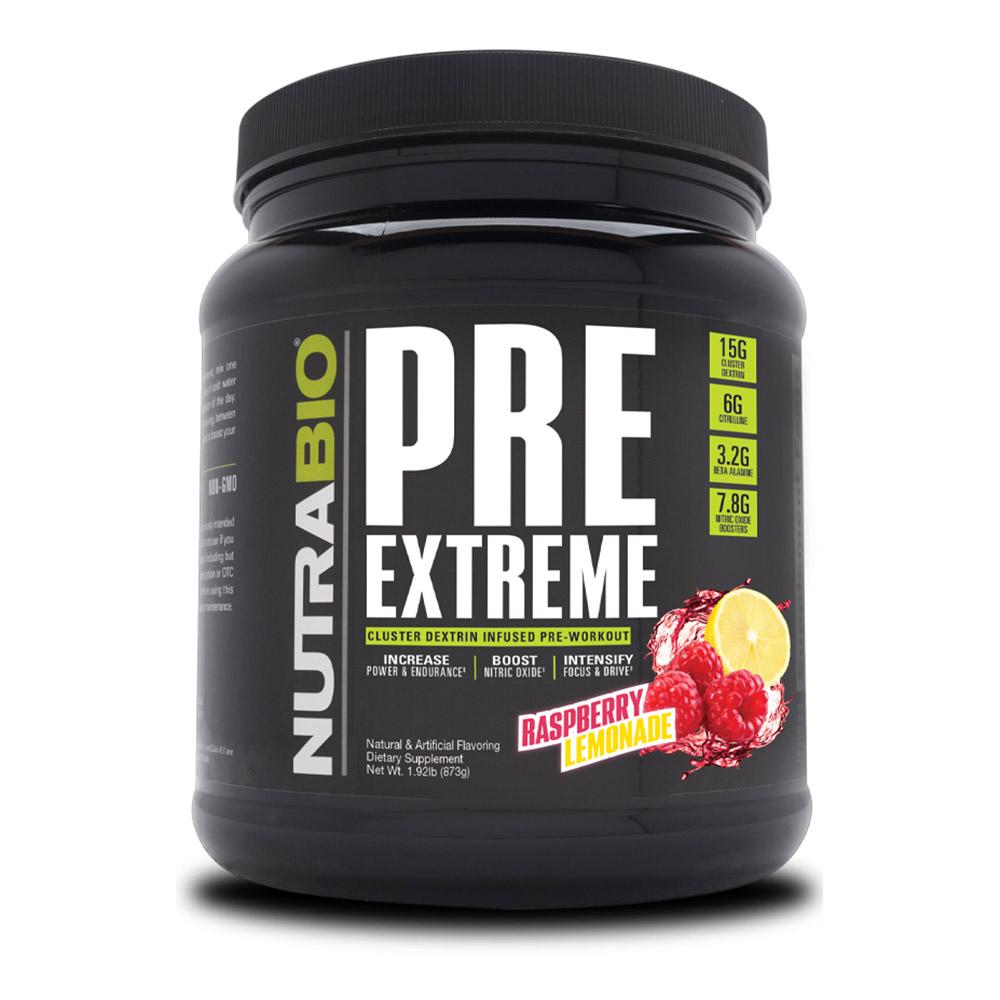 NutraBio Pre Extreme 20/Servings Pre-Workouts NutraBio Raspberry Lemonade (4371477069889)