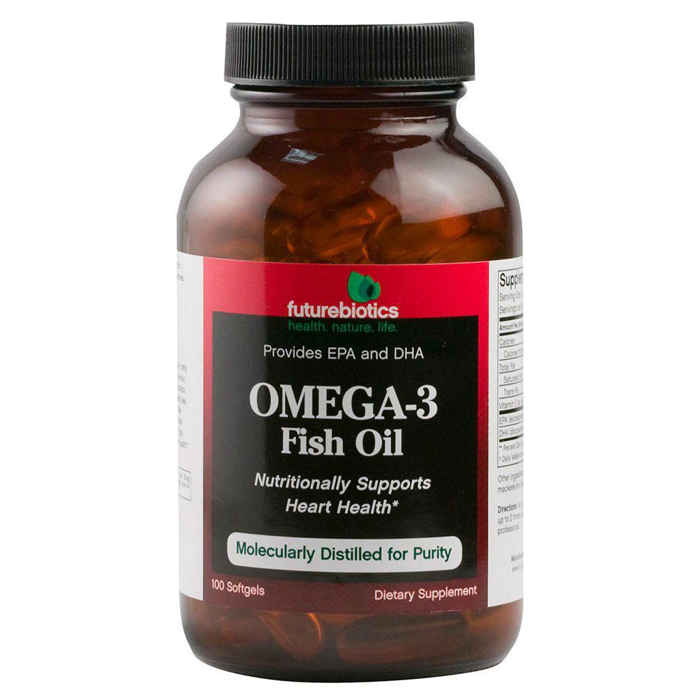 Futurebiotics Omega-3 Fish Oil 100 Softgels | Heart Health Essential Fatty Acids & - Oils Futurebiotics (1770921164843)
