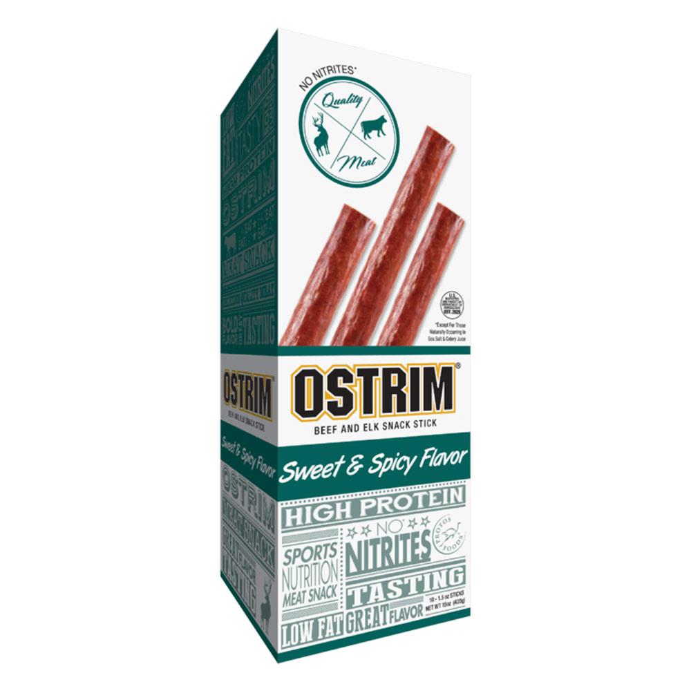 Ostrim Beef / Elk Snack Stick 1.5 OZ Pack of 10 Special Orders Ostrim Sweet & Spicy (1758905466923)
