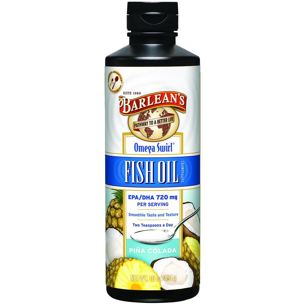 Barlean's Omega Swirl Omega-3 Fish Oil Supplement Pina Colada 16 Fl Oz Omega Fatty Acids / EFAs Barlean's (1058302230571)