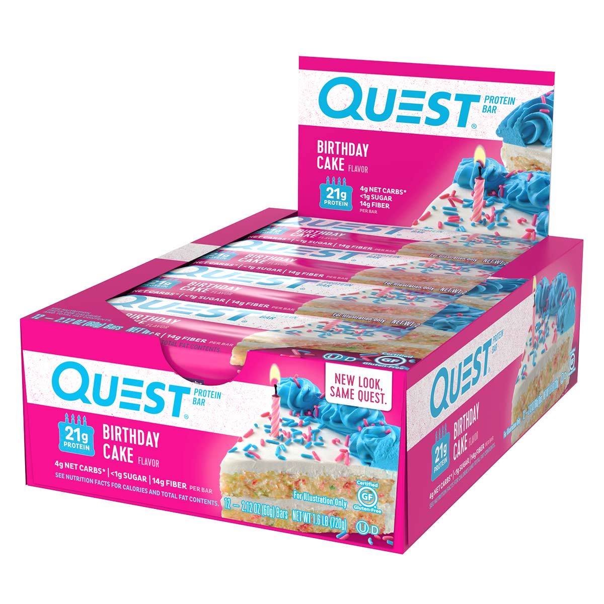 Quest Nutrition Quest Bar Protein Bar 12/Box Top 50 Quest Nutrition Birthday Cake (1058690433067)