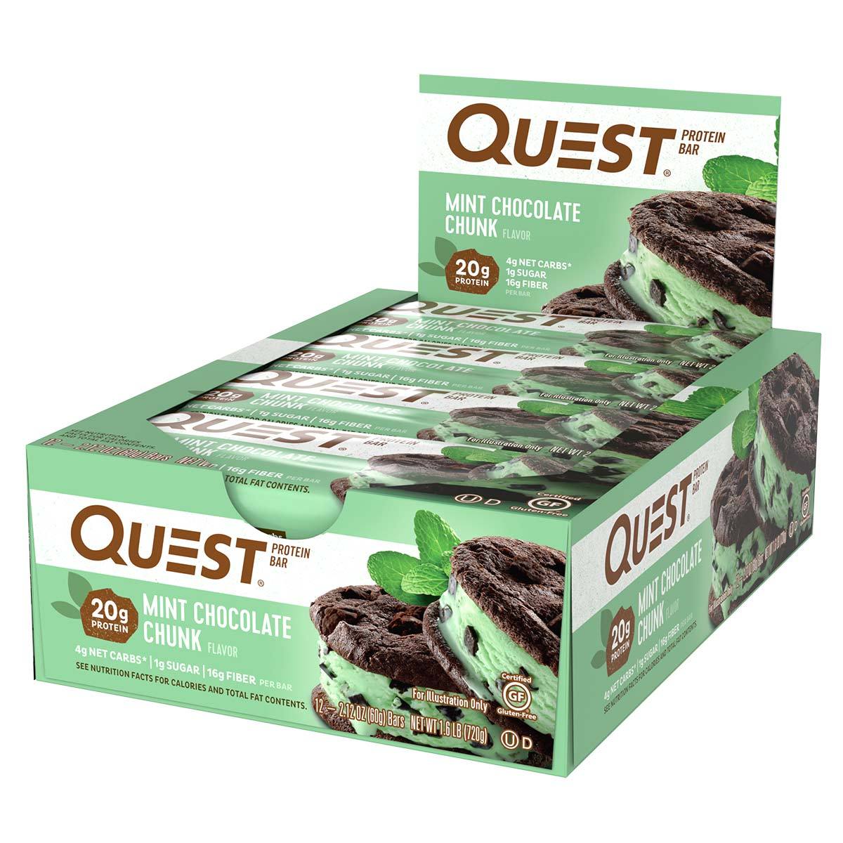 Quest Nutrition Quest Bar Protein Bar 12/Box Top 50 Quest Nutrition Mint Chocolate Chunk (1058690433067)