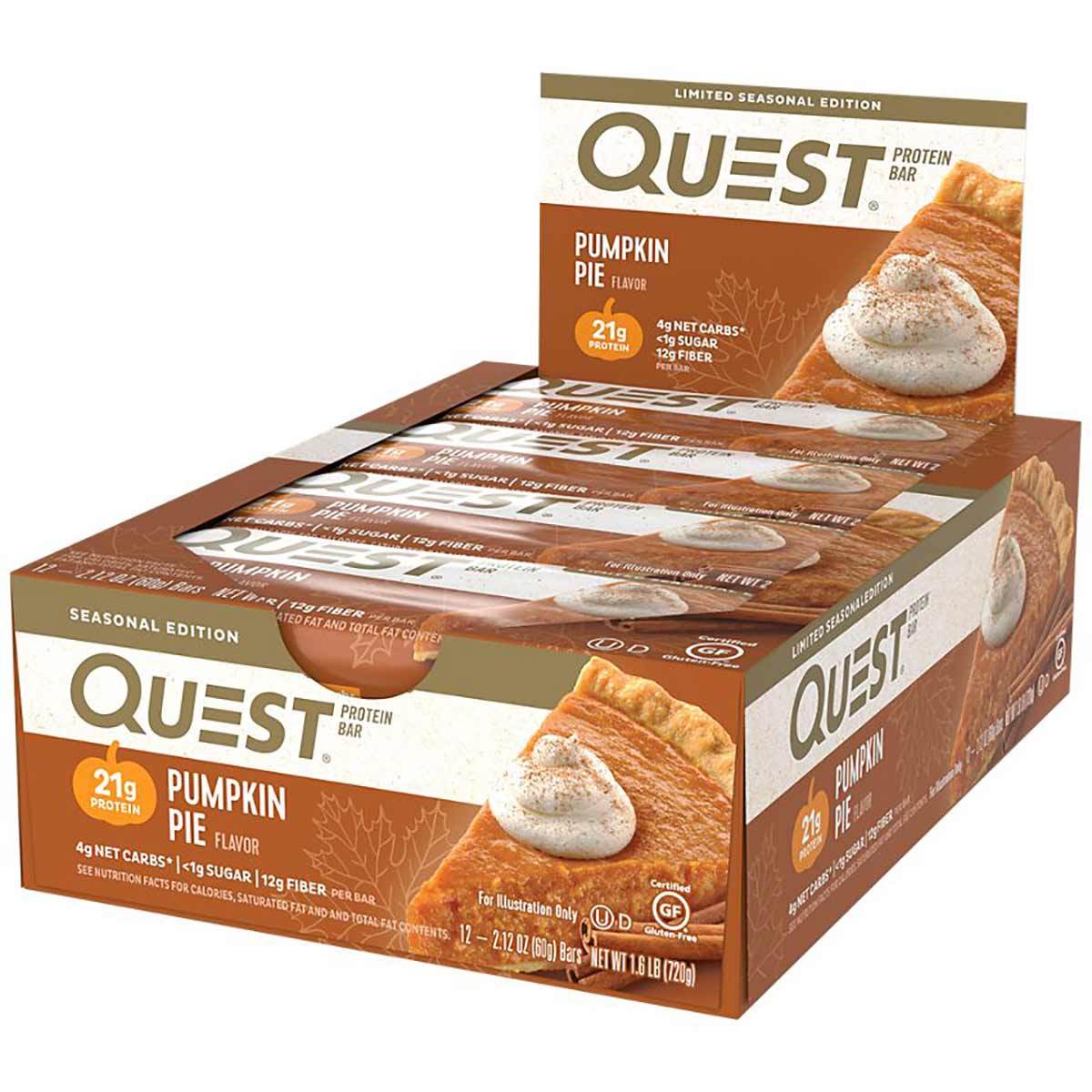Quest Nutrition Quest Bar Protein Bar 12/Box Top 50 Quest Nutrition Pumpkin Pie (1058690433067)