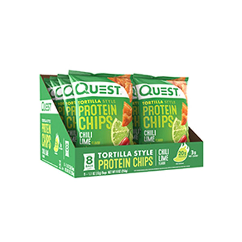 Quest Protein Tortilla Chips 8/Box Foods Juices Quest Nutrition Chili Lime (1403430928427)