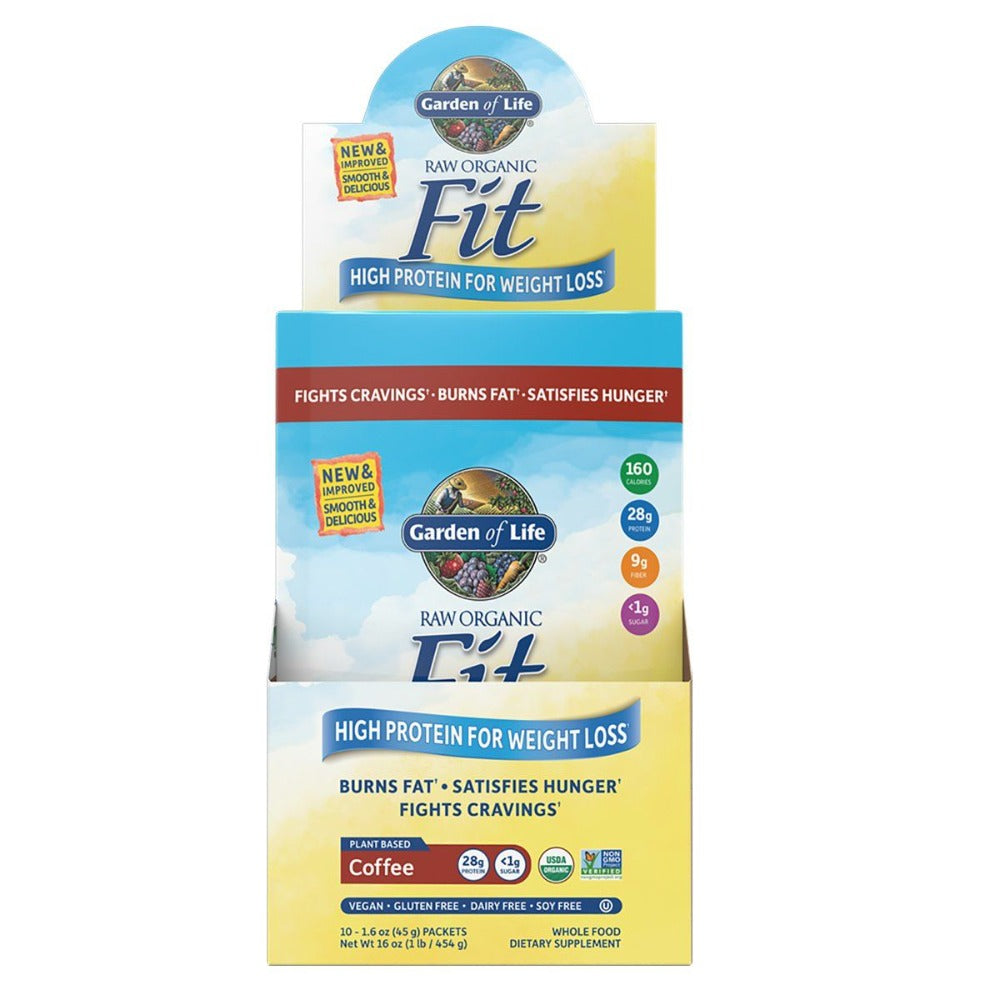 Garden of Life Raw Fit Packets 10/Box Protein Garden of Life Coffee (1059028762667)