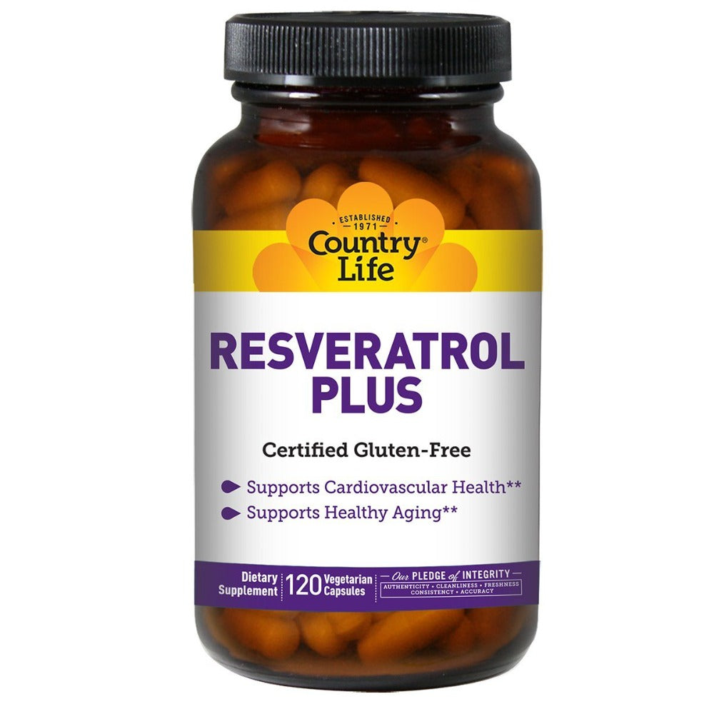 Country Life Resveratrol Plus 100mg 120 Vege Caps Antioxidants / CoQ-10 Country Life (1058198585387)