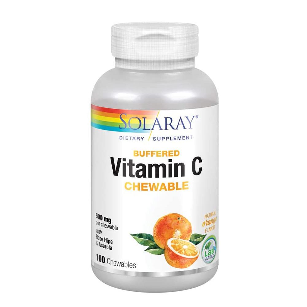 Solaray Chewable Vitamin C Orange 500mg 100 Chews Vitamins Solaray (1057945288747)