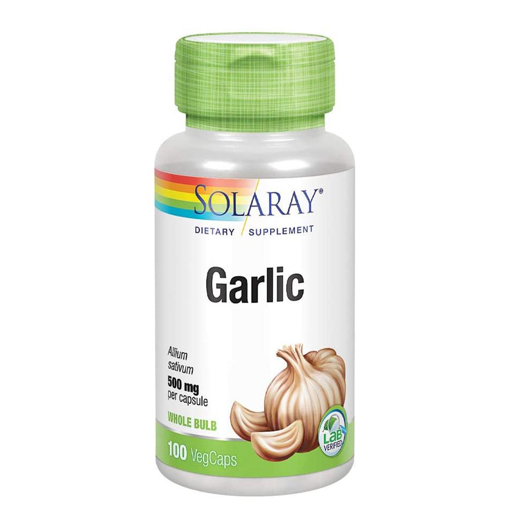 Solaray Garlic 500mg 100 Capsules Herbs Solaray (1057961017387)