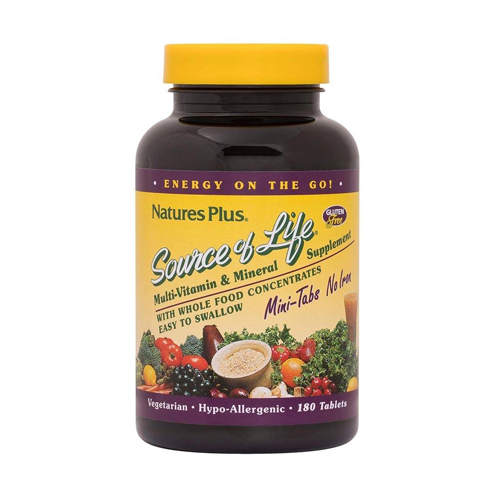 Nature's Plus Source of Life Multi-Vitamin & Mineral No Iron 180 Tablets Multi Vitamins Nature's Plus (1797598445611)