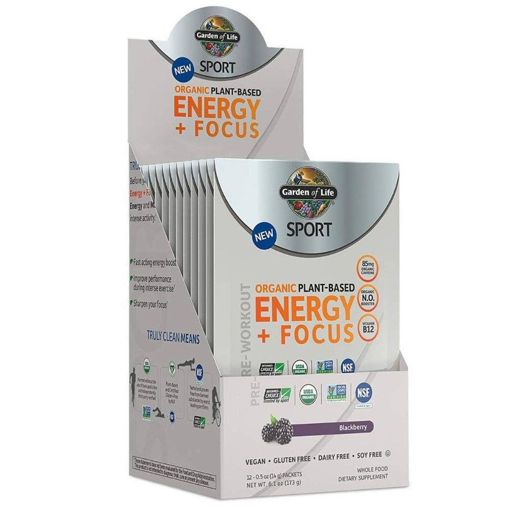 Garden of Life Sport Organic Pre-Workout Energy + Focus 12 Count Blackberry Sports Performance & - Recovery Garden of Life (1441894596651)