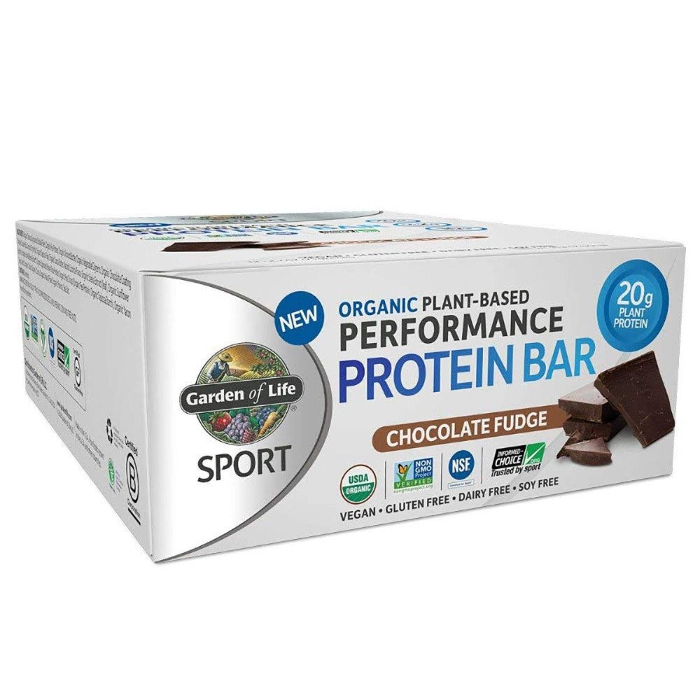 Garden Of Life Sport Plant-Based Protein Bar 12/Box Bars Garden of Life Chocolate Fudge (1441961312299)