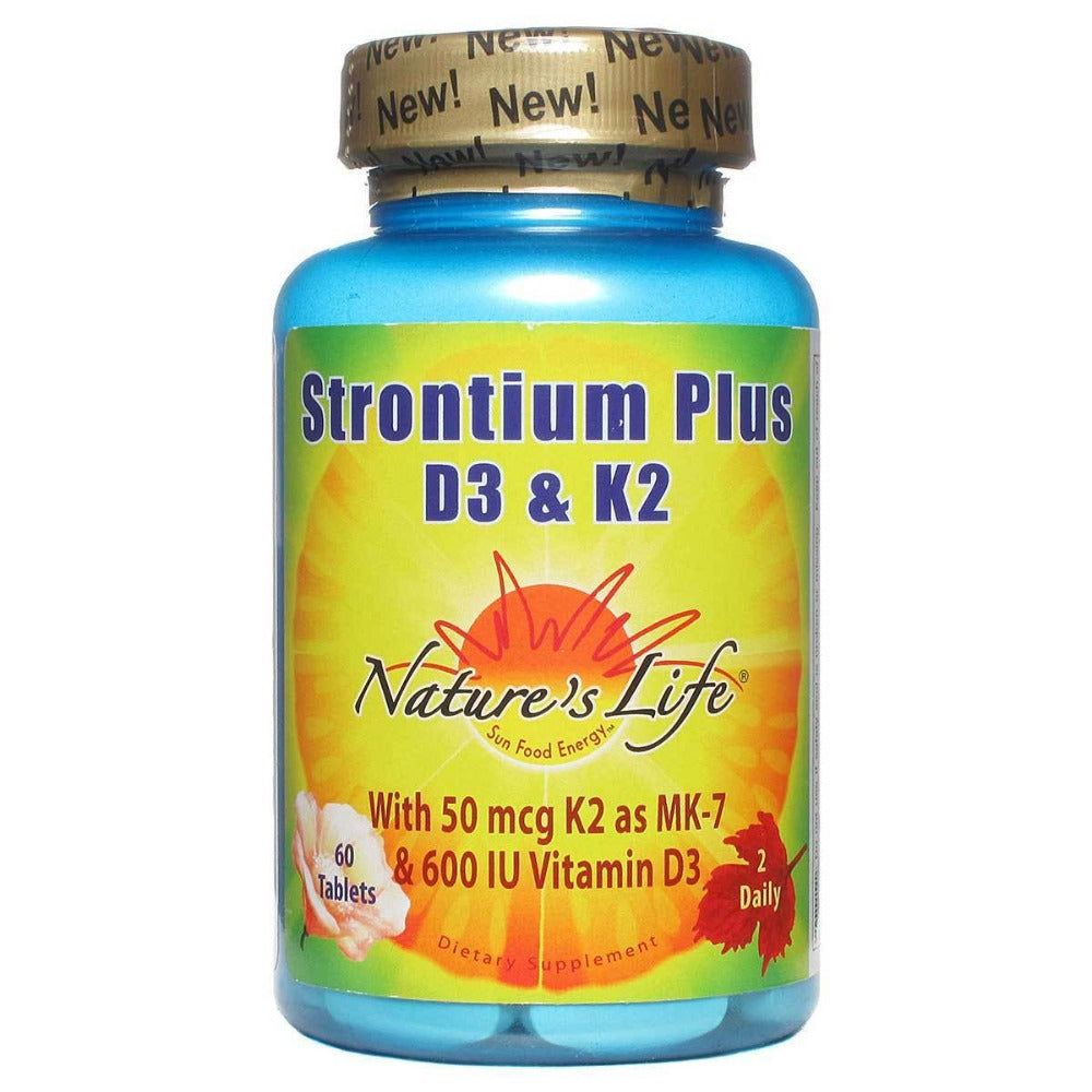 Nature's Life Strontium Plus D3 & K2 60 Tabs Nature's Life (1058754166827)