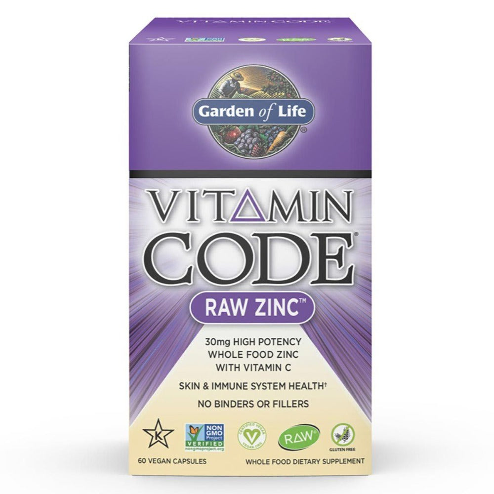 Garden of Life Vitamin Code Raw Zinc 60 Vege Caps Minerals Garden of Life (1058780086315)
