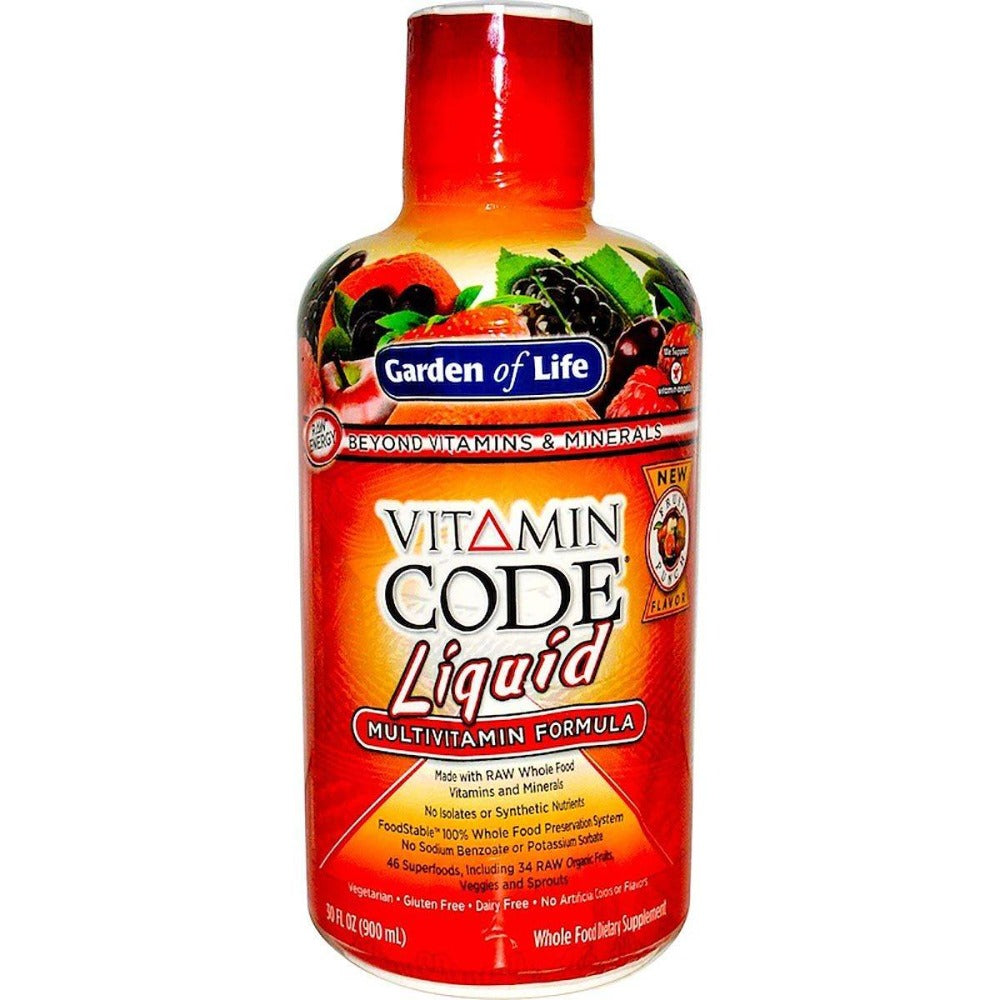 Garden of Life Vitamin Code Liquid New Fruit Punch Flavor 30 Fl Oz Vitamins Garden of Life (1058669363243)