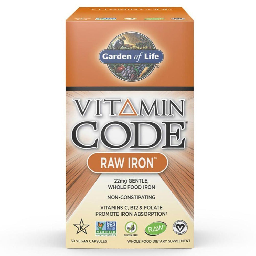 Garden of Life Vitamin Code Raw Iron 30 Vege Caps Minerals Garden of Life (1058170470443)