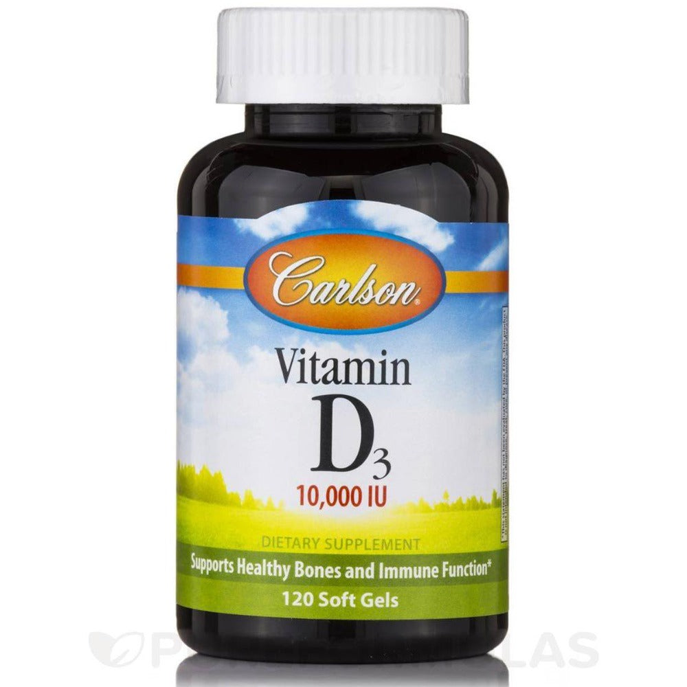 Carlson Vitamin D-3 10,000IU 120 Gels Vitamins Carlson (1059016998955)