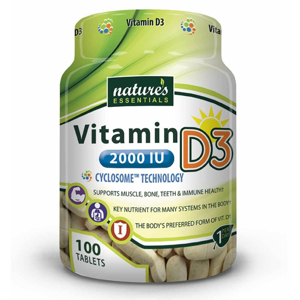 Nature's Essentials Vitamin D3 2000IU 100 Tablets Vitamins Nature's Essentials (1059295232043)