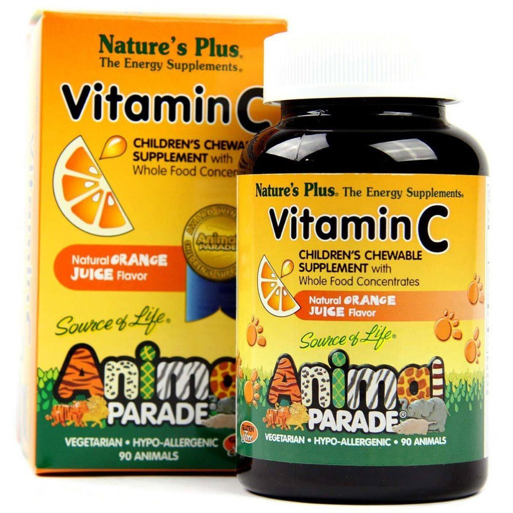 Nature's Plus Animal Parade Children's Chewable Vitamin C Orange Flavor 90 Chews Children's Supplements Nature's Plus (1057910620203)