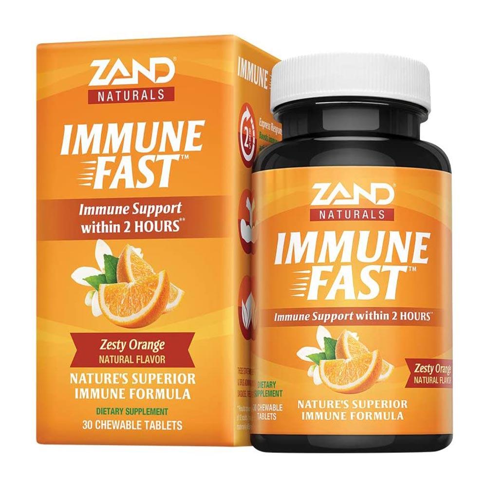 Zand Immune Fast Zesty Orange 30 Chewable Tablets Vitamins & Minerals Zand (4594717622337)