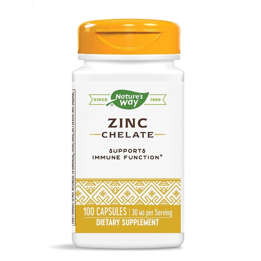 Nature's Way Zinc Chelate 30mg 100 Capsules Vitamins & Minerals Nature's Way (4479931449409)