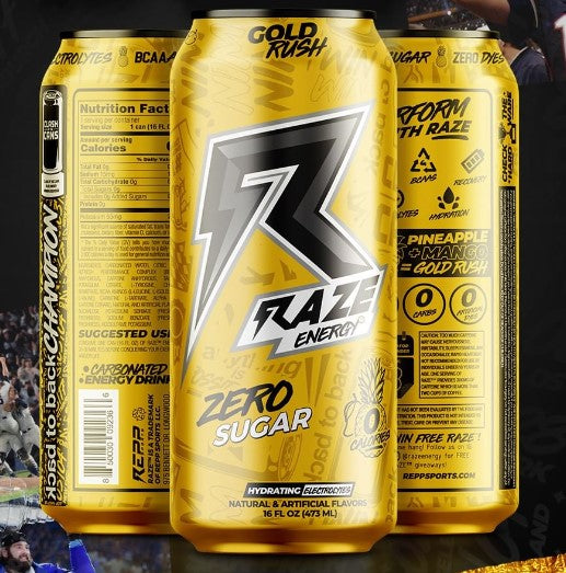 NEW Raze Energy Drink Flavor: Gold Rush
